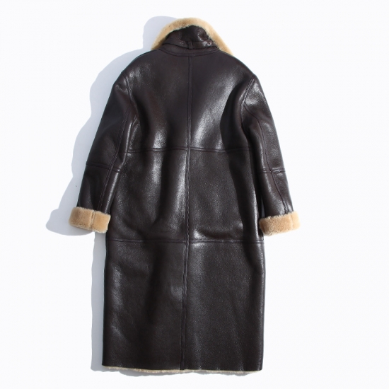 Women Real Sheep Skin long leather coat リアルシープスキンムートン ...