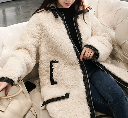 Women Real Sheep Skin Mouton lamb longcoat Jacket Coat リアル