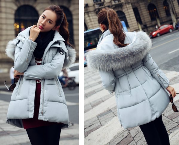 プラスサイズあり Raccoon Down Jacket Coat ラクーンファー付ダウン ...