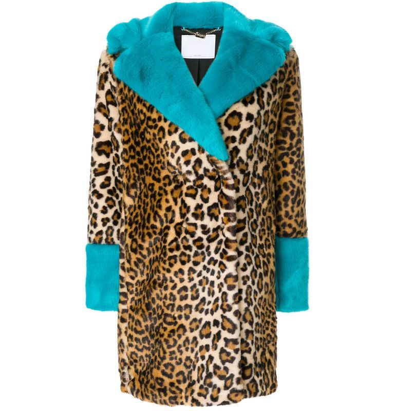 women's Leopard Fur Long Coatレオパードファーロングコート
