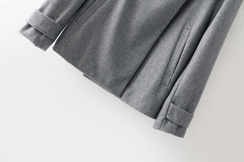 hooded woolen jacket coatフーディーシンプルジャケット コート - CREA WEB SHOP |クレアウェブショップ