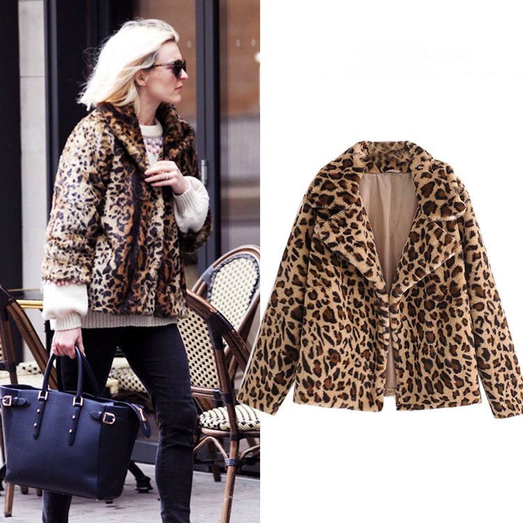 leopard Fake fur coat Jacketフェイクレオパード ヒョウ柄