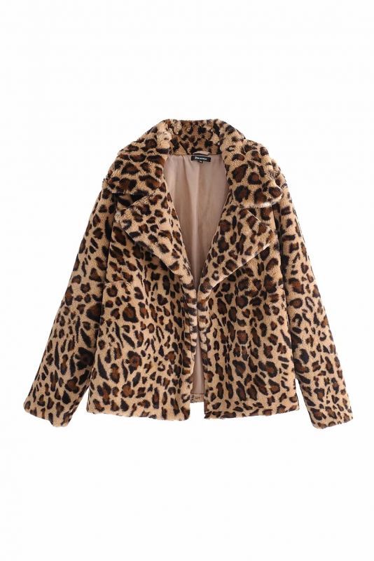 leopard Fake fur coat Jacketフェイクレオパード ヒョウ柄