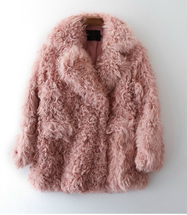 Women sheepskin fur coat リアルカーリームートン ジャケット - CREA
