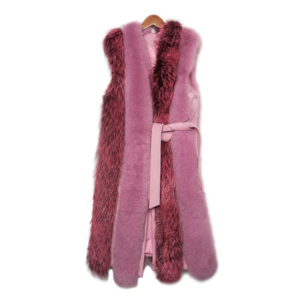 Bicolor Real Fox Fur Vest バイカラー2トーン リアルフォックスファー 