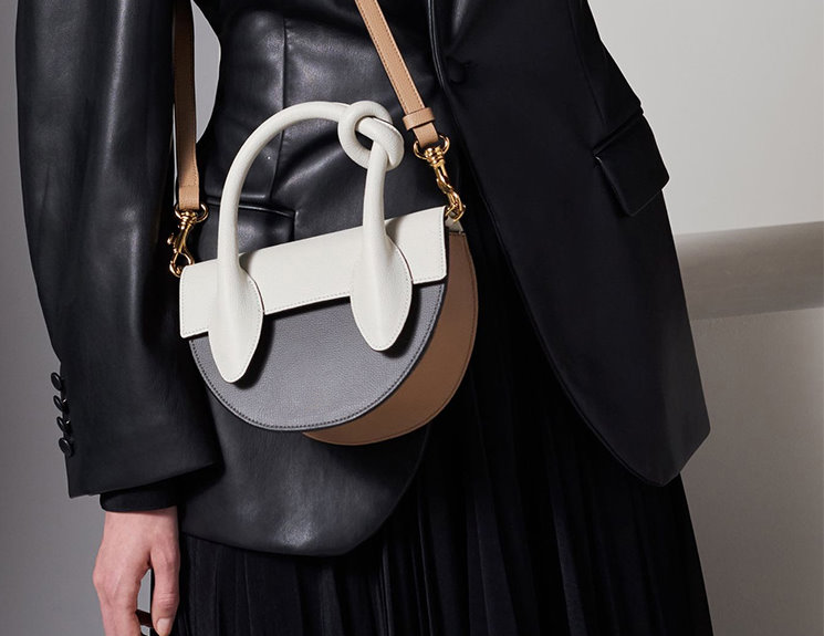 small semi-circular shoulder tote 2way bag handbags 半円型スモールショルダー  トートレザーハンドストラップバッグ
