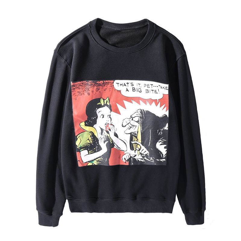 men's anime Snow White print sweater trainer ユニセックス男女兼用