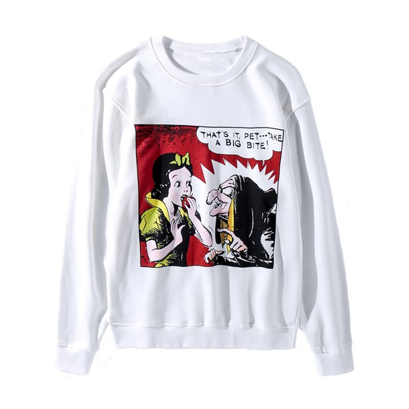 men's anime Snow White print sweater trainer ユニセックス男女兼用