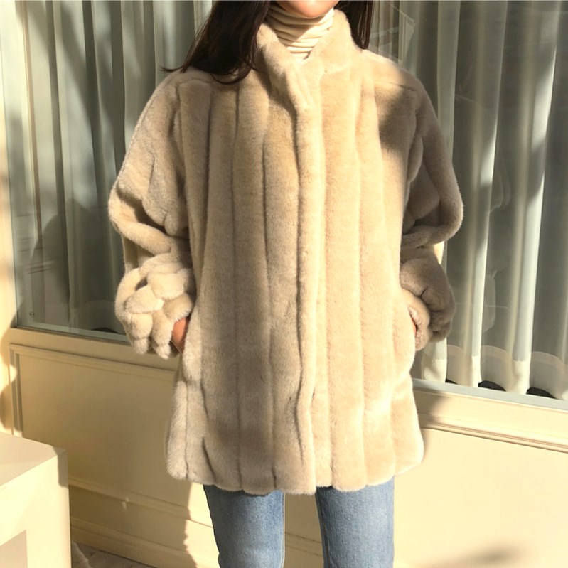 Women's Eco fur imitation fur coat Jacket エコミンクファーコート ジャケット ショートコート