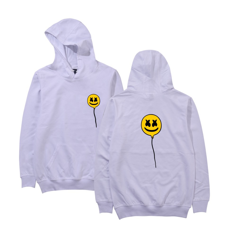 men's Smile Mark loose oversize men and women hooded pullover