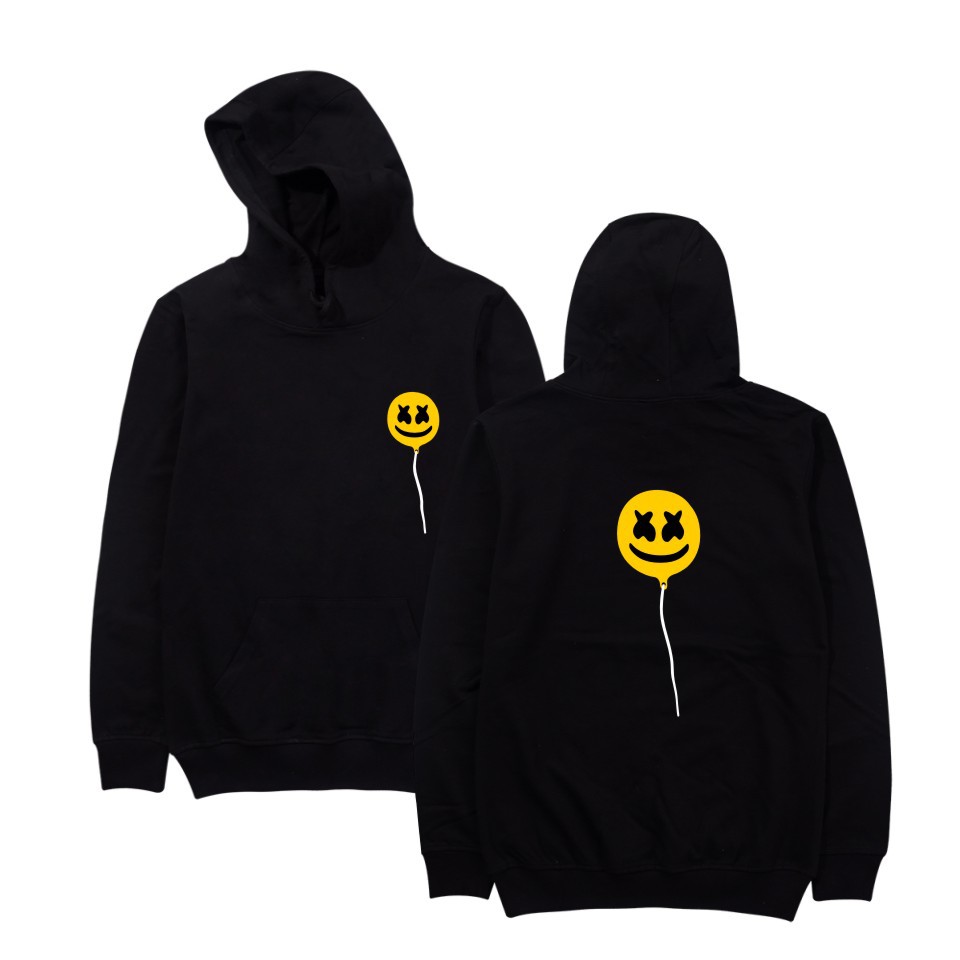 men's Smile Mark loose oversize men and women hooded pullover