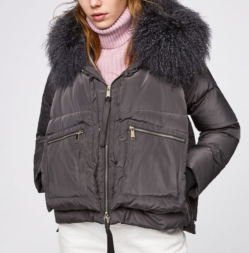 short down jacket with hood