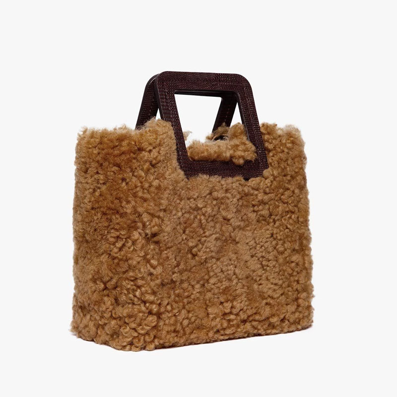 Woman’s woolen tote bag shoulder bagモコモココウールトートバッグ ショルダーバック メッセンジャーバッグ
