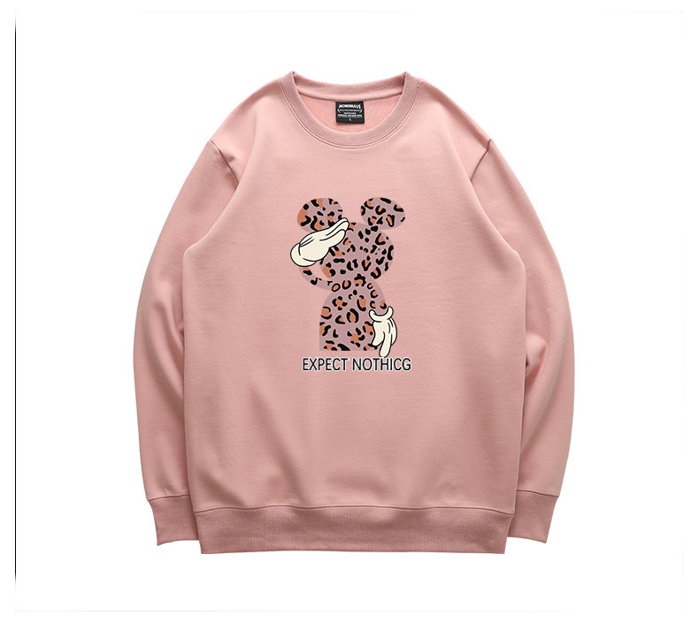 Unisex Men S Leopard Print Mickey Pullover Sweatshirt ユニセックス 男女兼用 レオパードミッキースウェット トレーナー