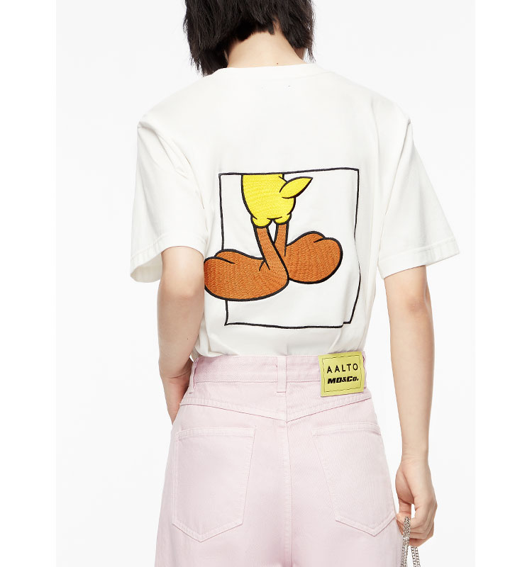 men's men and women Tweety loose embroidered short sleeve T-shirt