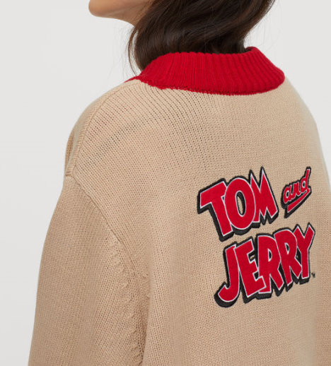 Women's Tom and JerryV-neck Loose Knit Sweater Jacket トム 