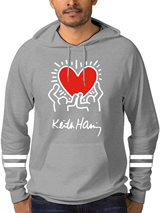 Men S Casual Cotton Keith Haring Logo Novelty Hoodies With Pocket Pullover Hoodies Long Sleeve Hooded Sweatshirtメンズコットンキースヘリングロゴパーカーパーカー スウェットユニセックス男女兼用