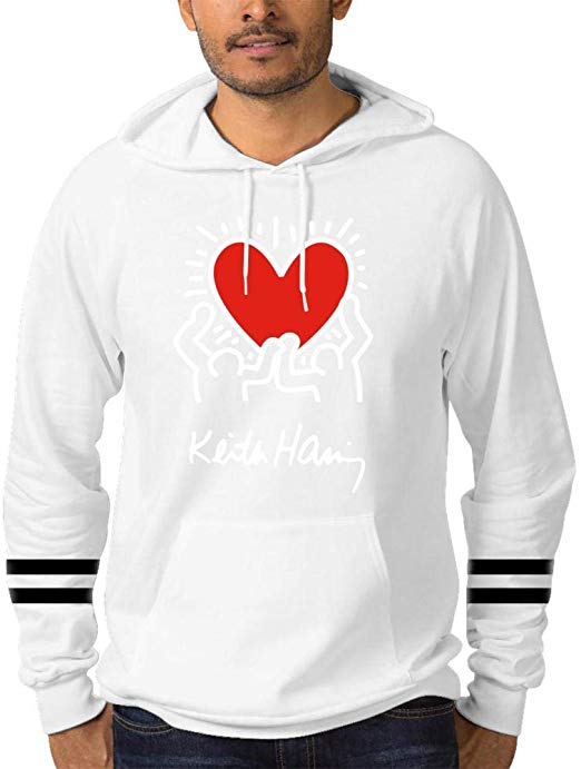 Men S Casual Cotton Keith Haring Logo Novelty Hoodies With Pocket Pullover Hoodies Long Sleeve Hooded Sweatshirtメンズコットンキースヘリングロゴパーカーパーカー スウェットユニセックス男女兼用