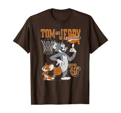 Tom and Jerry Spinning Basketball T-Shirt トムとジェリースピニングバスケットボールTシャツメンズ半袖