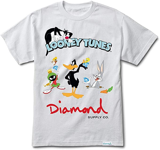 Diamond Supply Co X Looney Tunes Men S Short Sleeve T Shirtダイヤモンドサプライ ルーニー テューンズプリント半そでtシャツユニセックス男女兼用 Diamond Supply Co X Looney Tunes Men S Short Sleeve T Shirtダイヤモンドサプライ ルーニー テューンズプリント半そでtシャツユニセックス男女兼用