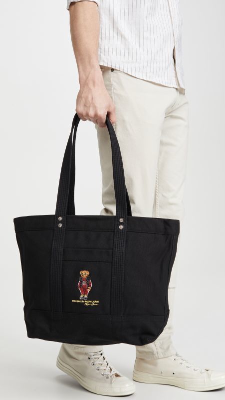 polo ralph lauren canvas polo bear tote bag