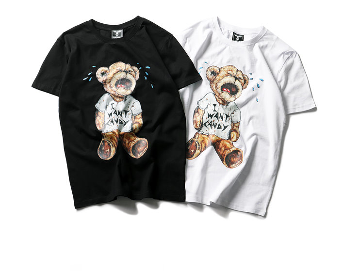 Men's grandfather crying bear short-sleeved T-shirt クライングベア ...