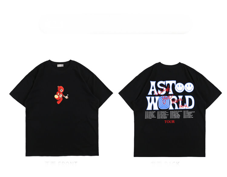 Travis Scott Astroworld Tour bear print short-sleeved T-shirt ...