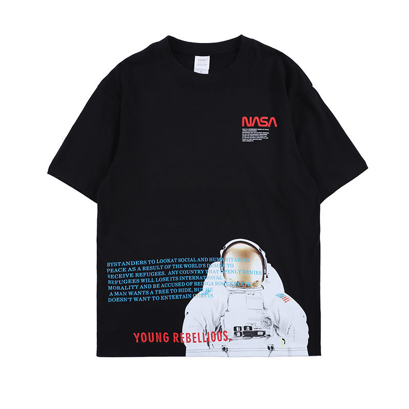 NASA Space astronaut short-sleeved T-shirt ユニセックス 男女兼用 NASA ナサ宇宙飛行士プリント半袖 Tシャツ