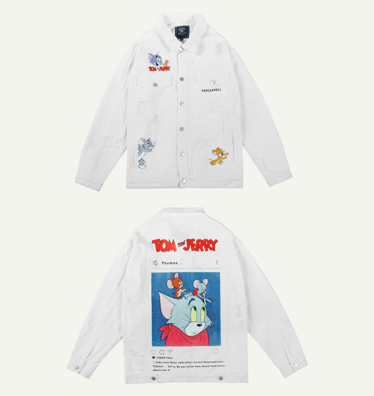 Tom & Jerry New Men's men and womencouple denim jacket ...