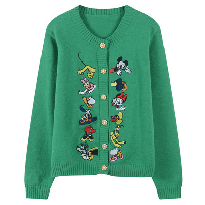 Mickey mouse and minnie mouse long sleeve Knit Sweater flower 