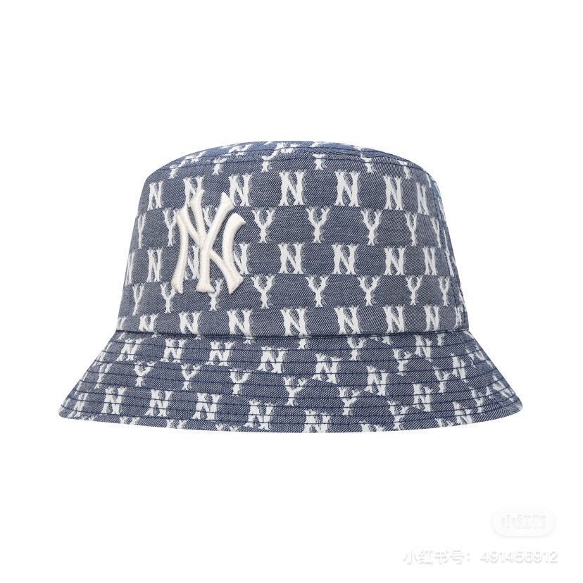 NY embroidery monogram Blue Jacquard adjustable baseball cap MLB ユニセックス NY  ニューヨークヤンキース ジャガード モノグラム ベースボールキャップ 野球帽