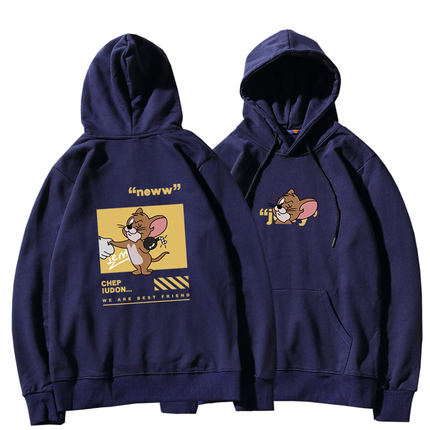 Unisex Tom & Jerry Parker round neck hooded sweater ユニセックス ...