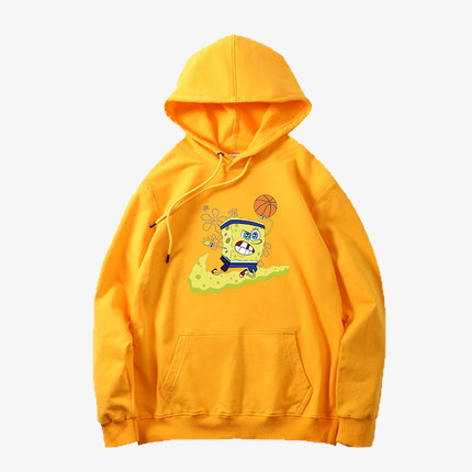 Men S Spongebob Hooded Sweater Loose Hood Parker Trainer スポンジボブ ロゴフーディパーカー スエット 男女兼用