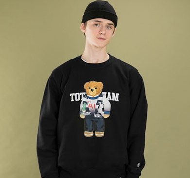 Men S Unisex Ai Beer Bear Sweat ユニセックス 男女兼用 ビール ベア ベア クマ 熊 プリント オーバーサイズ 長袖スウェット トレーナー