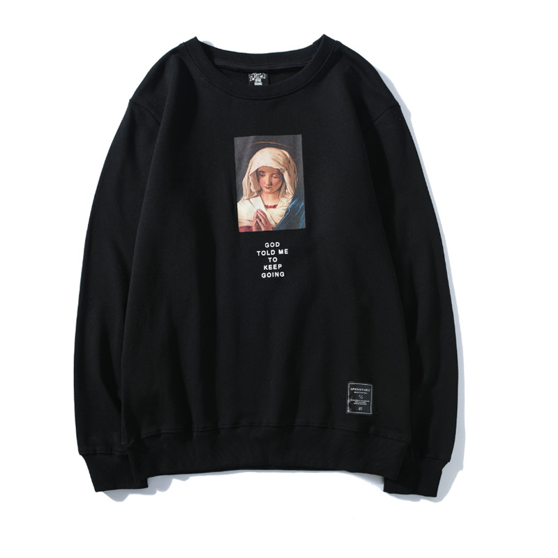 Unisex Virgin angel Maria Print Sweatshirt マリアプリント