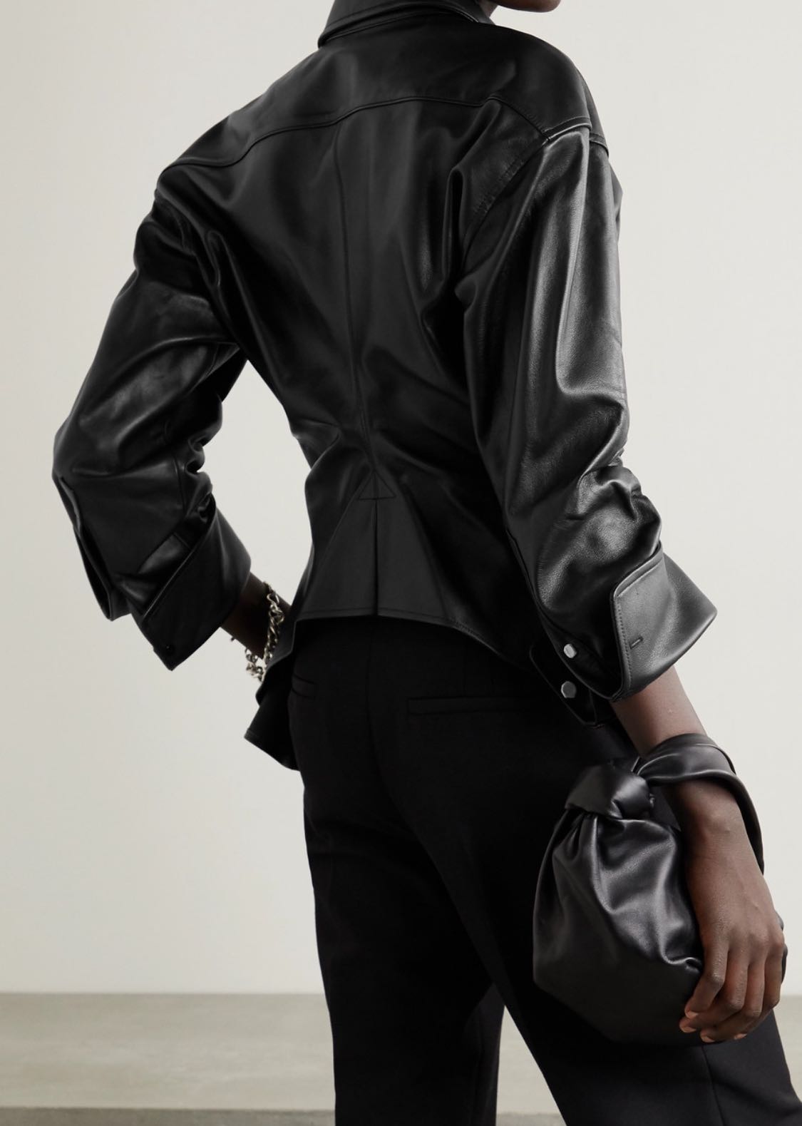 Irregular sleeves pleated leather shirt top coat レザーイレギュラー袖プリーツレザーシャツ ジャケット