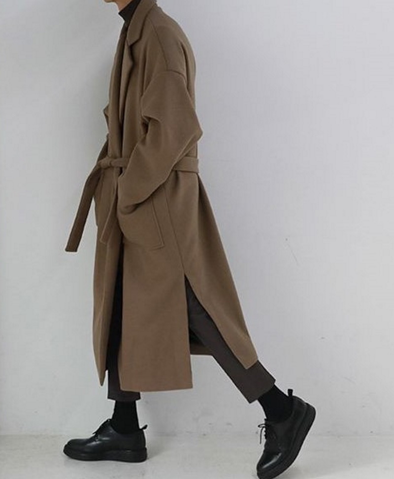 Men's mid-length coat Woolen cloth warm jacket ユニセックス 男女 ...
