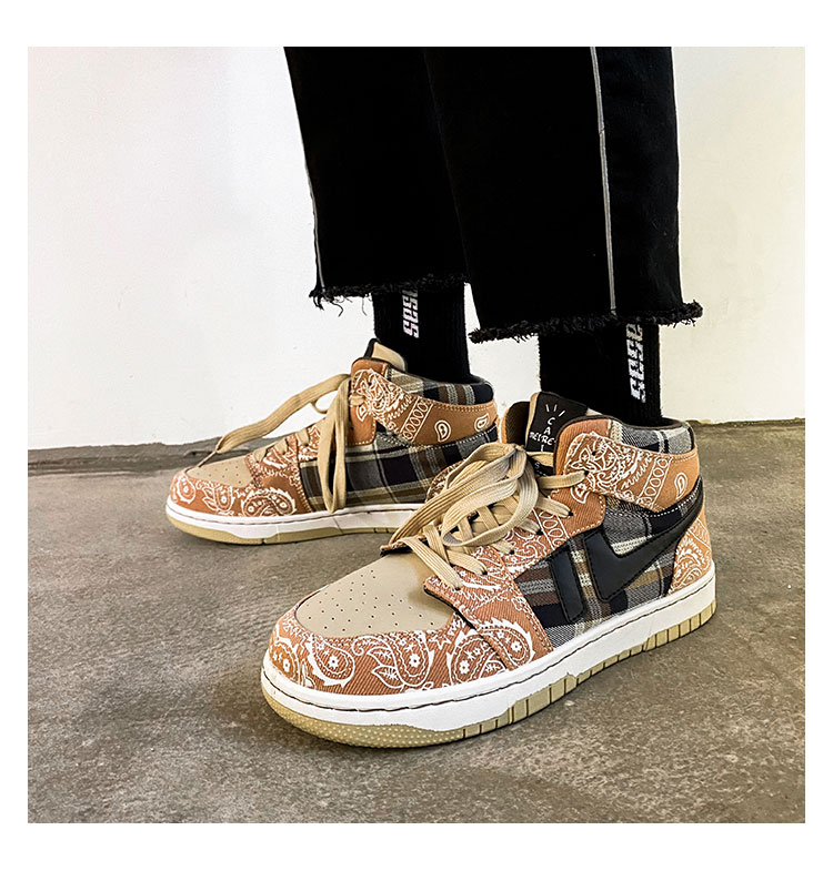 Men's paisley high-top sneakers メンズペイズリー柄 バンダナ