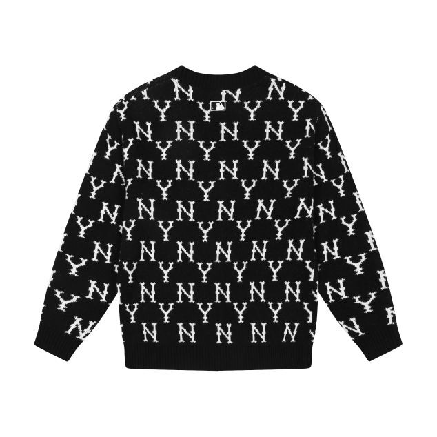 Mlb Monogram All Over Knit Cardigan New York Yankees ユニセックス 男女兼用 ニューヨークヤンキース モノグラム カーディガン セーター