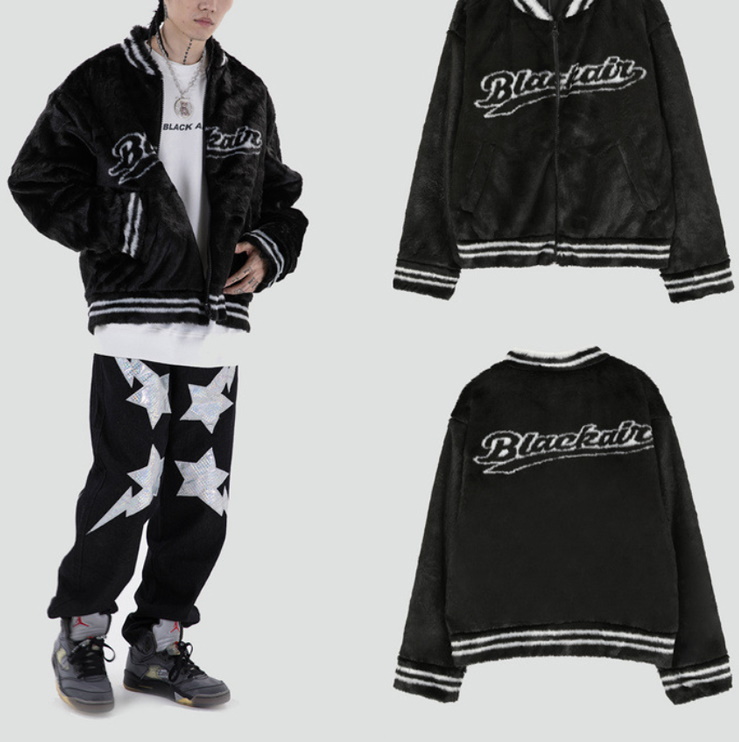 Fur Stadium Jumper Embroidery baseball uniform jacket ユニセックス 