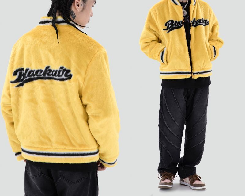 Fur Stadium Jumper Embroidery baseball uniform jacket ユニセックス 