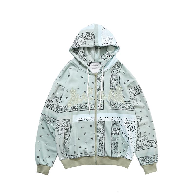 Paisley zip-up hoodie Hooded sweater Parker Trainer ペイズリー柄 