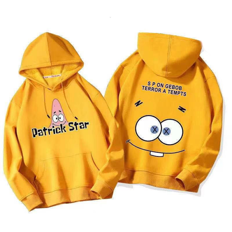Spongebob ＆Patrick print Hoody pullover スポンジボブ＆パトリックプリントフーディーパーカー男女兼用 ユニセックス