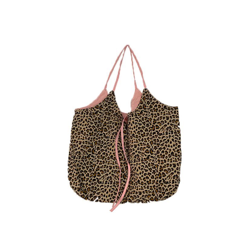 Reversible leopard & pink tote shoulder eco bag large-capacity  レオパード＆ピンクリバーシブル トート ショルダーエコバック