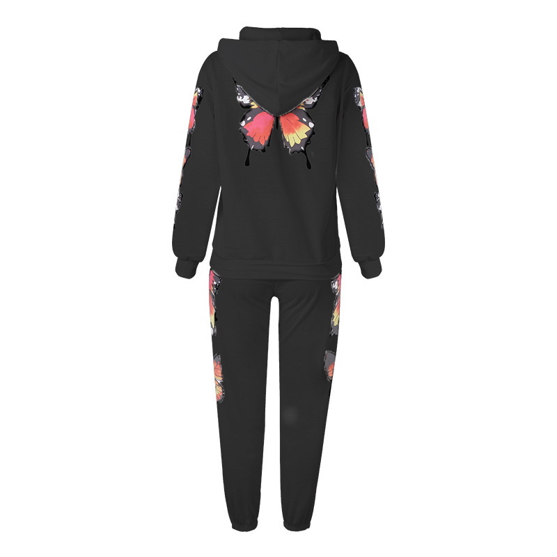 21 APORIA PANT Butterfly printed long sleeve hooded Sweat Setup 