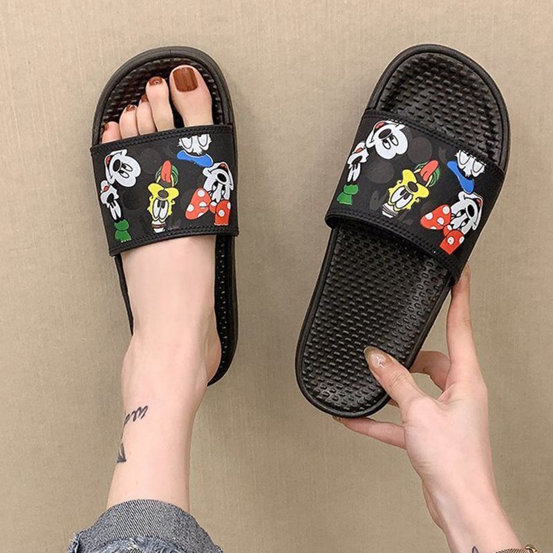 Women Mickey Mouse Donald Duck Soft Bottom Flat Sandals Slippers Shower Sandals フラットミッキー ドナルドキャラクタースリッパ サンダル シャワーサンダル Women Mickey Mouse Donald Duck Soft Bottom Flat Sandals Slippers Shower Sandals フラットミッキー ドナルドキャラクタースリッパ サンダル シャワーサンダル