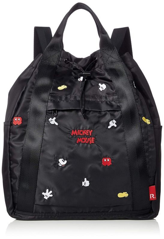 Mickey Mouse Disney Embroidery Series Portable Backpack Large CapacityTote  Bag ミッキーマウス ミッキー 刺繍バックパック リュック トートバッグ