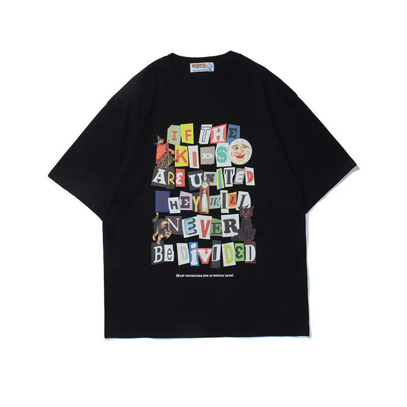 new fun pattern monogram short-sleeved T-shirt　 男女兼用ユニセックスニューモノグラムプリント半袖Tシャツ