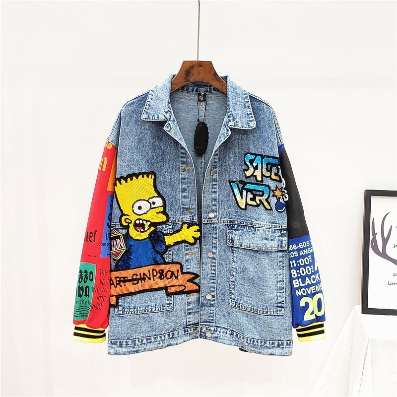 21 The Simpsons Simpson Graffiti Emblem Denim Jacket シンプソン シンプソンズ ワッペン付き  デニムジャケット Gジャン コート