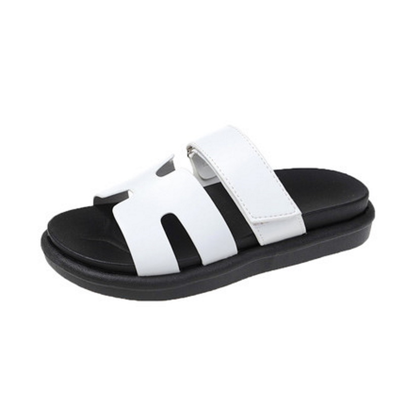 thick bottom Velcro sandals and slippers shoes Hマークレザー 